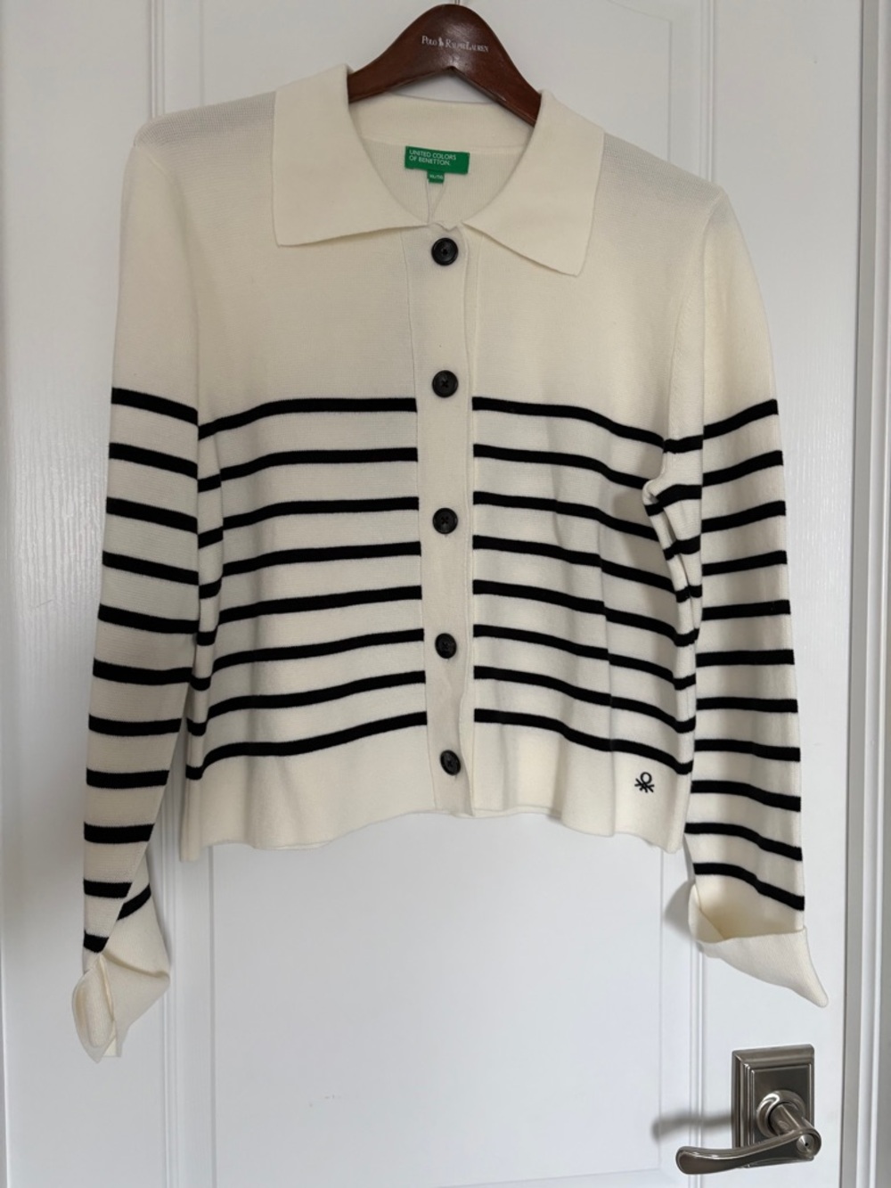 United Colors of Benetton Striped Milano Button-Front Cardigan XL NEW NWT - Picture 8 of 8